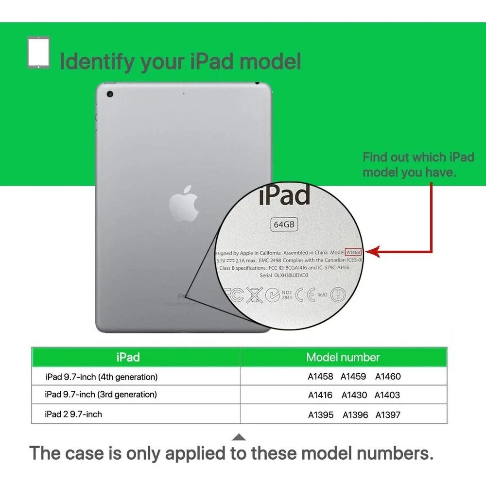 LEDNICEKER Kids Case for iPad 2 3 4 - Blue - NwoT